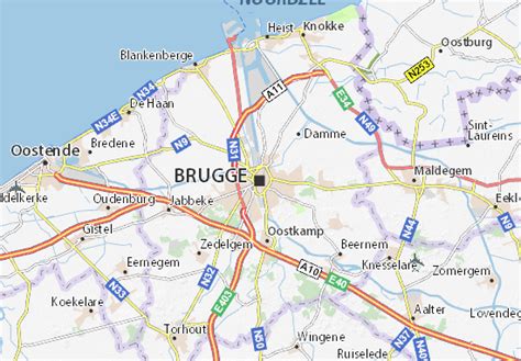 kaart brugge en omgeving.